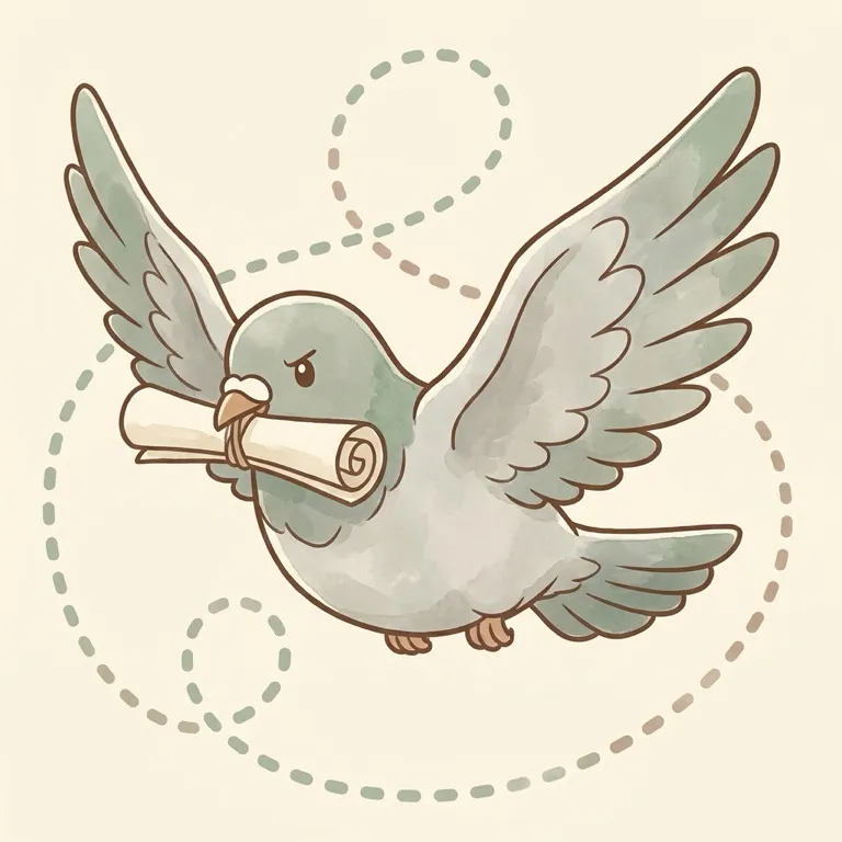 送信鴿的插畫