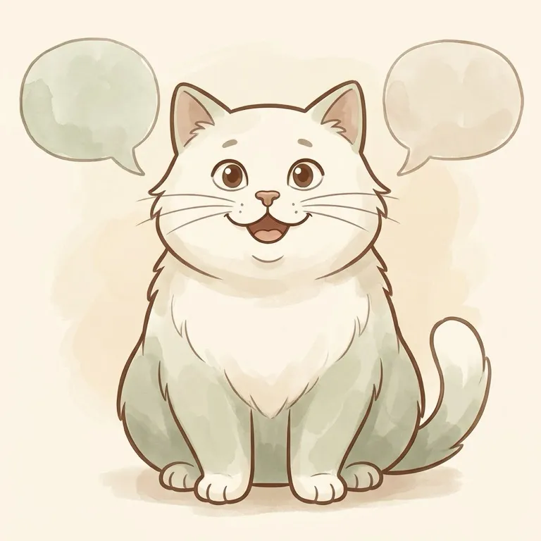 接話貓的插畫