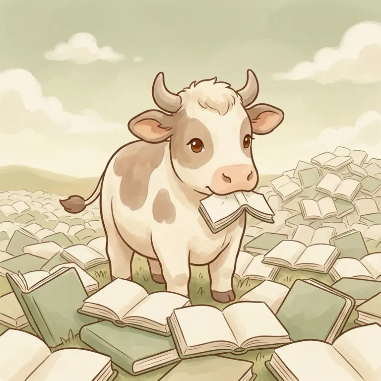 吃書牛的插畫