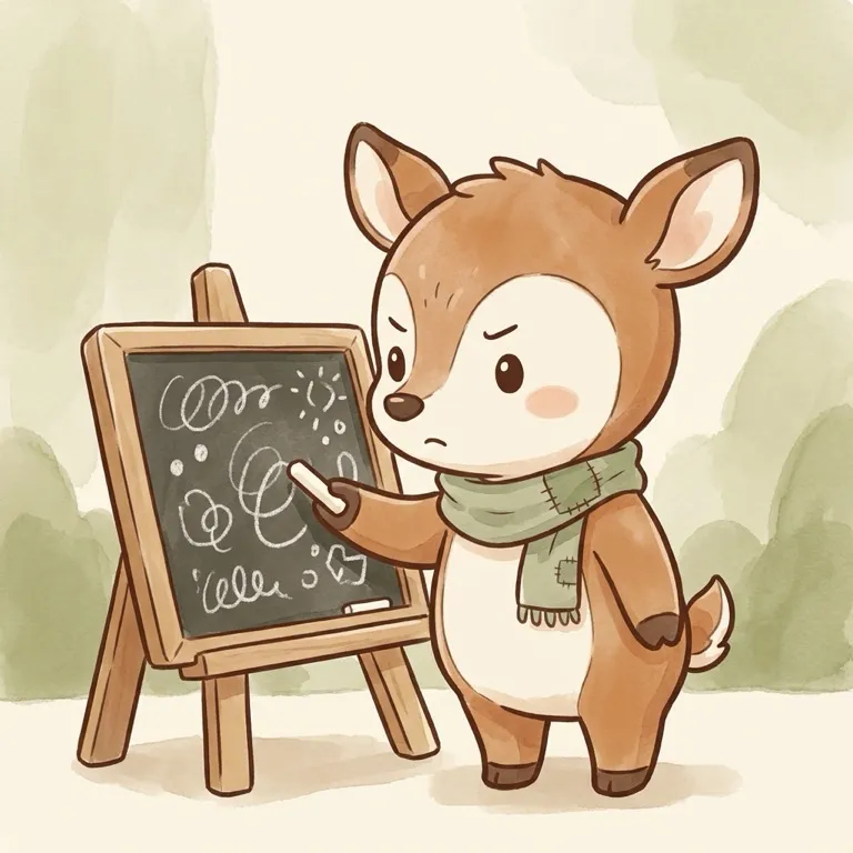 草稿鹿的插畫