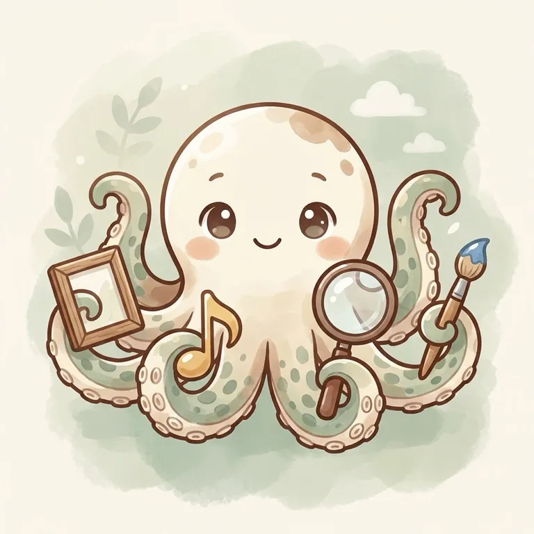 五感章魚的插畫